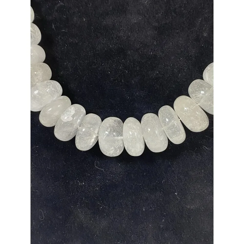 Natural White Moonstone Beaded Necklace - Picture 4 of 8